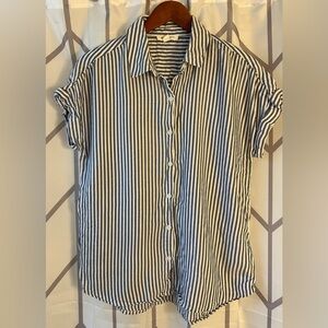 beachlunchlounge Blue and White Striped Button Down Shirt